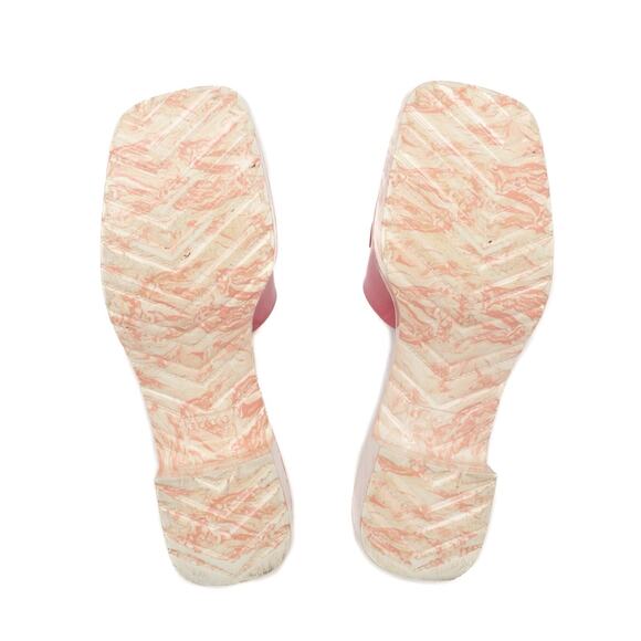 GUCCI Rubber Logo Womens Platform 20/60mm Slide Sandals Pink 37 US7 - Picture 13 of 14